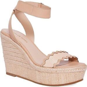 Pelle Moda Women's Leather Platform Wedge Sandal Roxene Espadrille Size 7 $149